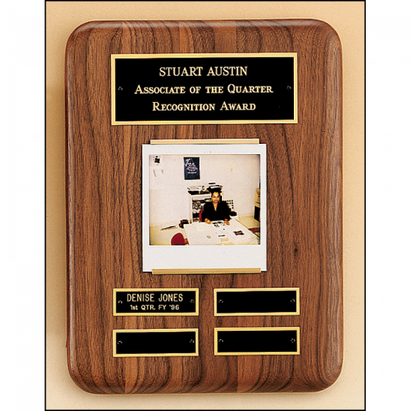 Walnut Perpetual Plaque Photo Holder